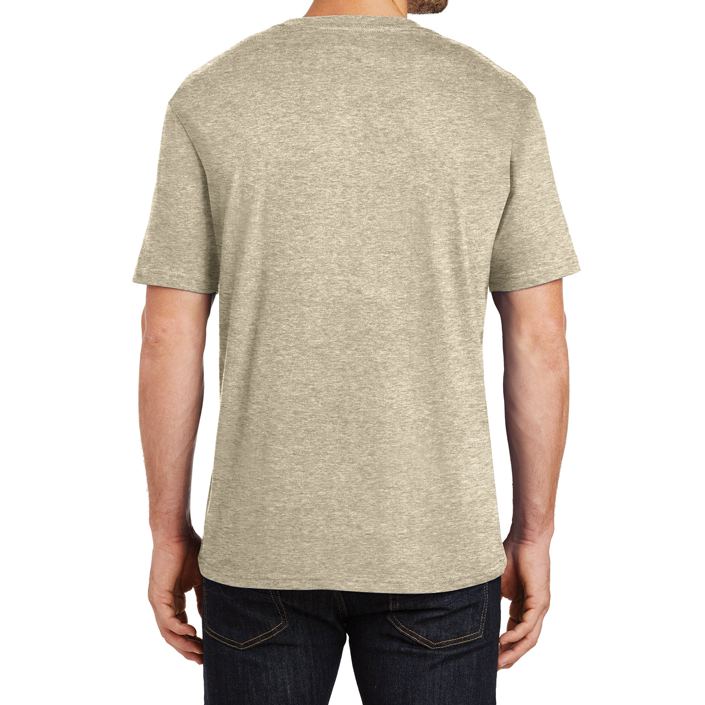 Mens Perfect Weight Crew Tee - Heathered Latte - Back
