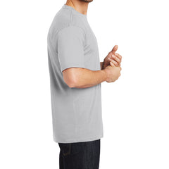 Mens Perfect Weight Crew Tee - Silver - Side