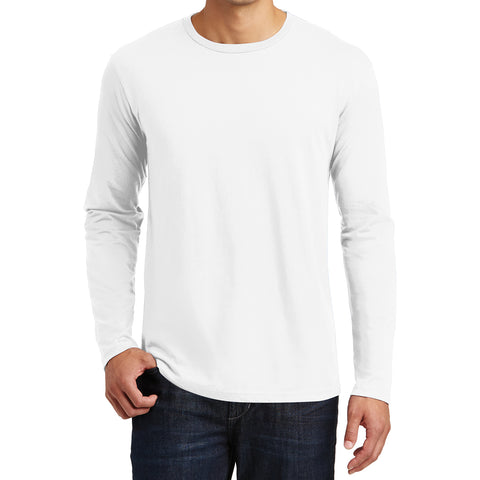 Mens Perfect Weight Long Sleeve Tee - Bright White - Front