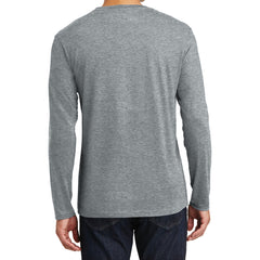 Mens Perfect Weight Long Sleeve Tee - Heathered Steel - Back