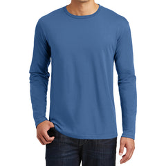 Mens Perfect Weight Long Sleeve Tee - Maritime Blue - Front