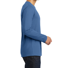 Mens Perfect Weight Long Sleeve Tee - Maritime Blue - Side