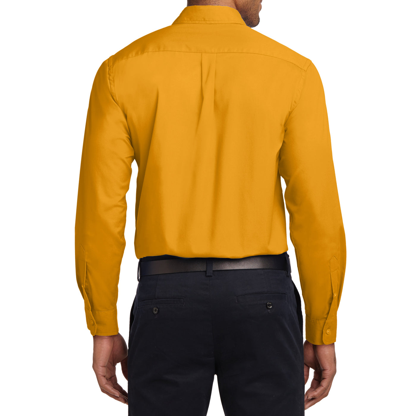 Men's Long Sleeve Easy Care Shirt - Athletic Gold/ Light Stone - Back