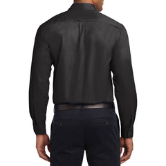 Men's Long Sleeve Easy Care Shirt - Black/ Light Stone - Back