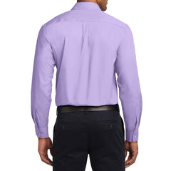 Men's Long Sleeve Easy Care Shirt - Bright Lavender - Back