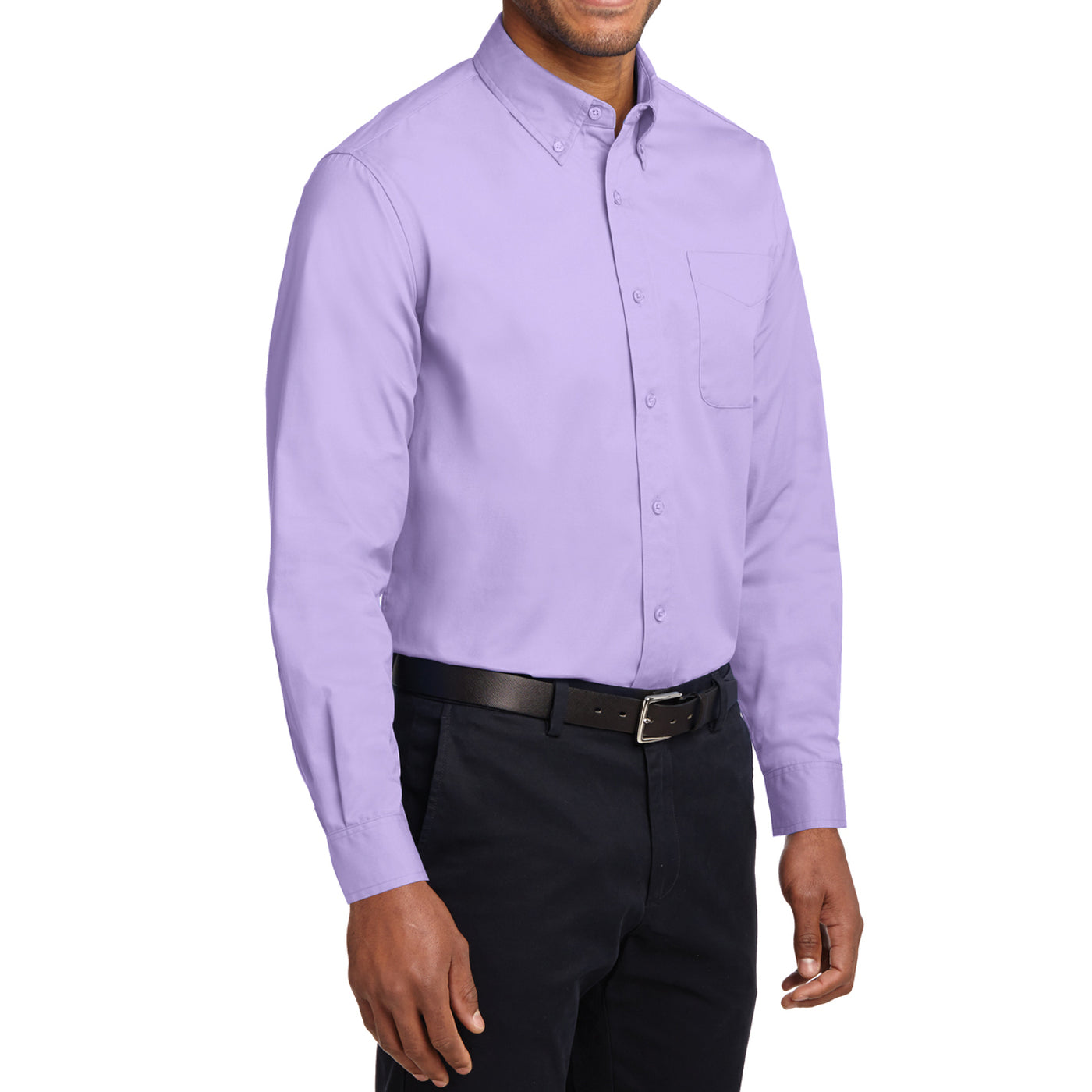 Men's Long Sleeve Easy Care Shirt - Bright Lavender - Side