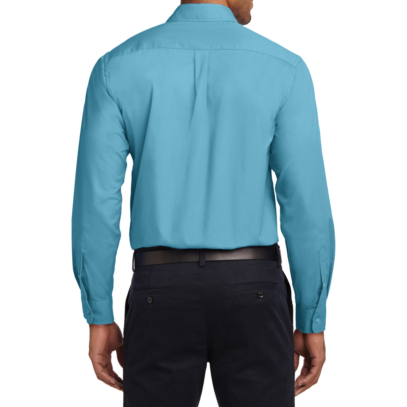Men's Long Sleeve Easy Care Shirt - Maui Blue - Back