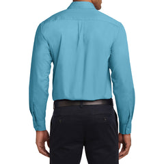 Men's Long Sleeve Easy Care Shirt - Maui Blue - Back