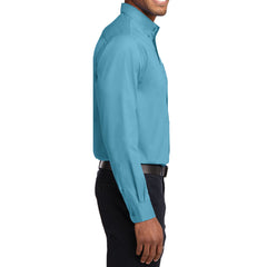 Men's Long Sleeve Easy Care Shirt - Maui Blue - Side