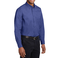 Men's Long Sleeve Easy Care Shirt - Mediterranean Blue - Side