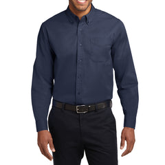 Men's Long Sleeve Easy Care Shirt - Navy/ Light Stone - Front