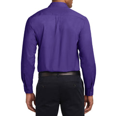 Men's Long Sleeve Easy Care Shirt - Purple/ Light Stone - Back