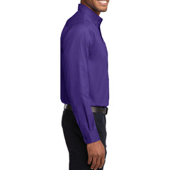 Men's Long Sleeve Easy Care Shirt - Purple/ Light Stone - Side