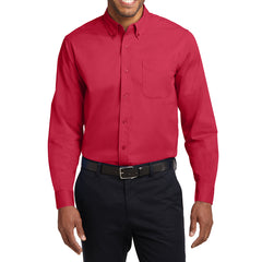 Men's Long Sleeve Easy Care Shirt - Red/ Light Stone - Front