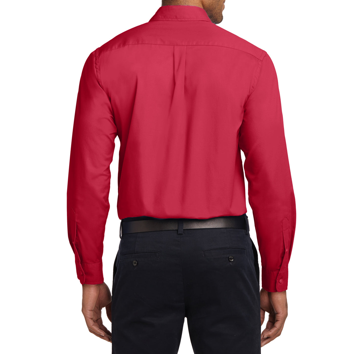Men's Long Sleeve Easy Care Shirt - Red/ Light Stone - Back