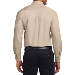 Men's Long Sleeve Easy Care Shirt - Stone - Back