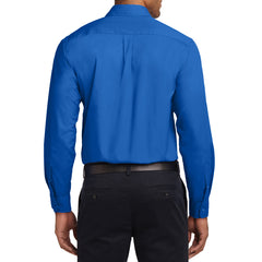 Men's Long Sleeve Easy Care Shirt - Strong Blue - Back