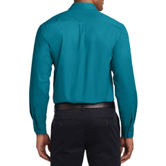 Men's Long Sleeve Easy Care Shirt - Teal Green - Back