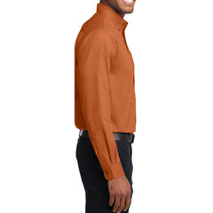 Men's Long Sleeve Easy Care Shirt - Texas Orange/ Light Stone - Side