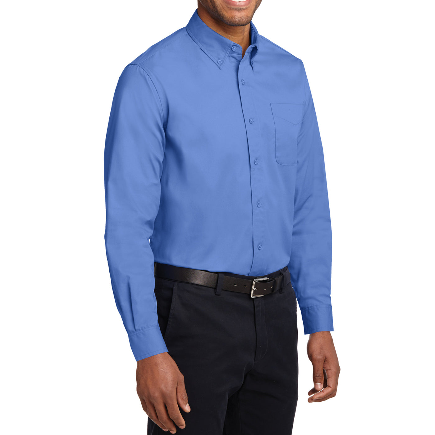 Men's Long Sleeve Easy Care Shirt - Ultramarine Blue - Side