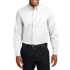 Men's Long Sleeve Easy Care Shirt - White/ Light Stone - Front