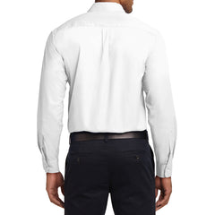 Men's Long Sleeve Easy Care Shirt - White/ Light Stone - Back