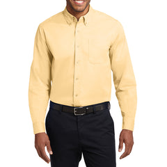 Men's Long Sleeve Easy Care Shirt - Yellow - Front