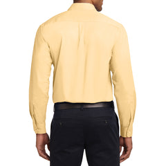 Men's Long Sleeve Easy Care Shirt - Yellow - Back