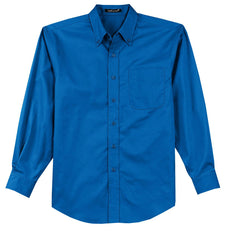Mafoose Men's Tall Long Sleeve Easy Care Shirt Strong Blue-Front