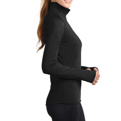 Women's Sport Wick Stretch 1/2 Zip Pullover - Black - Side
