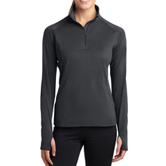 Women's Sport Wick Stretch 1/2 Zip Pullover - Charcoal Grey - Front