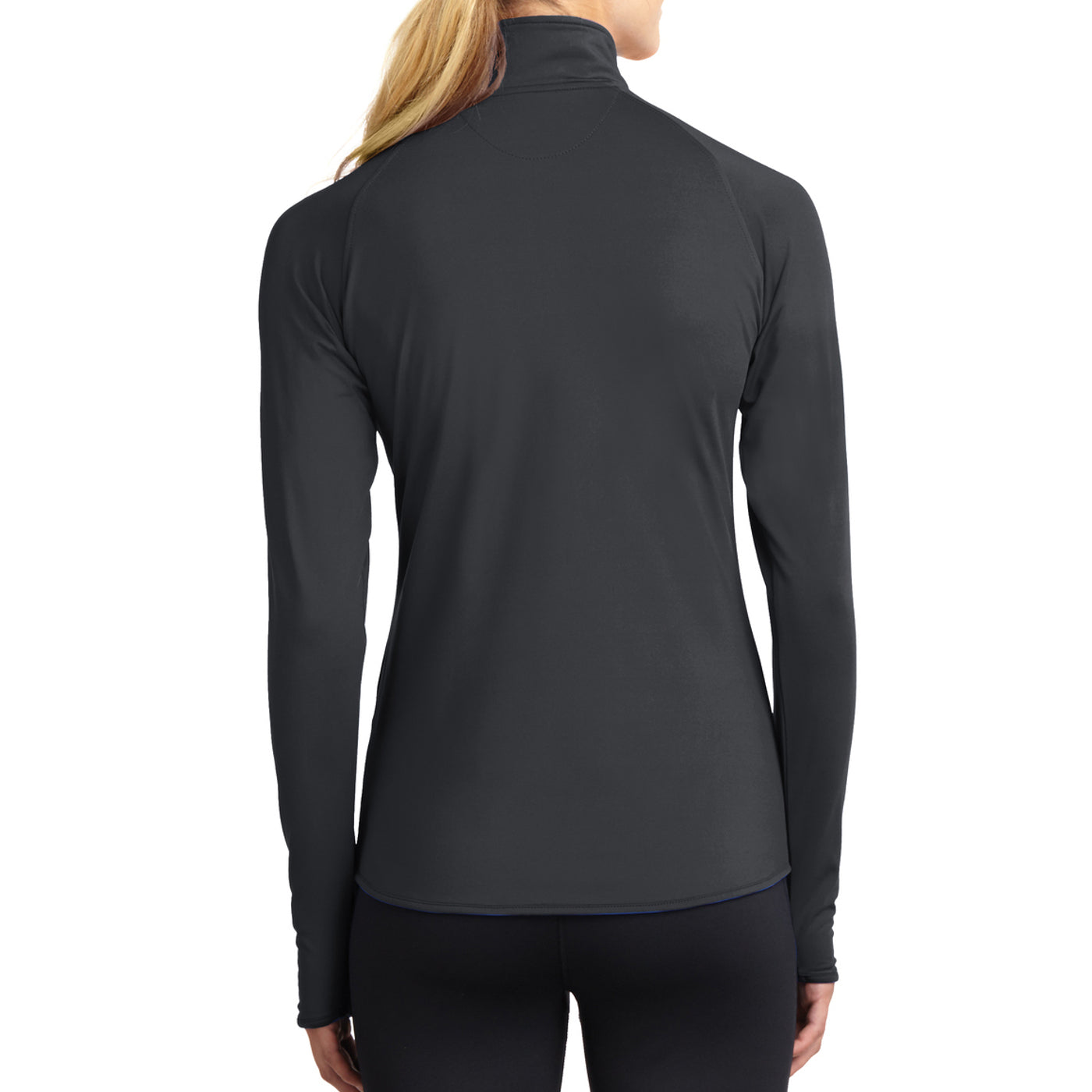 Women's Sport Wick Stretch 1/2 Zip Pullover - Charcoal Grey - Back