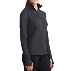 Women's Sport Wick Stretch 1/2 Zip Pullover - Charcoal Grey - Side