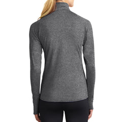 Women's Sport Wick Stretch 1/2 Zip Pullover - Charcoal Grey Heather - Back