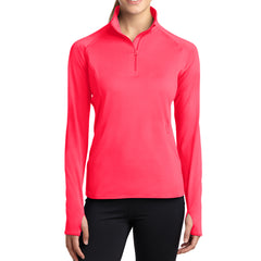 Women's Sport Wick Stretch 1/2 Zip Pullover - Hot Coral - Front