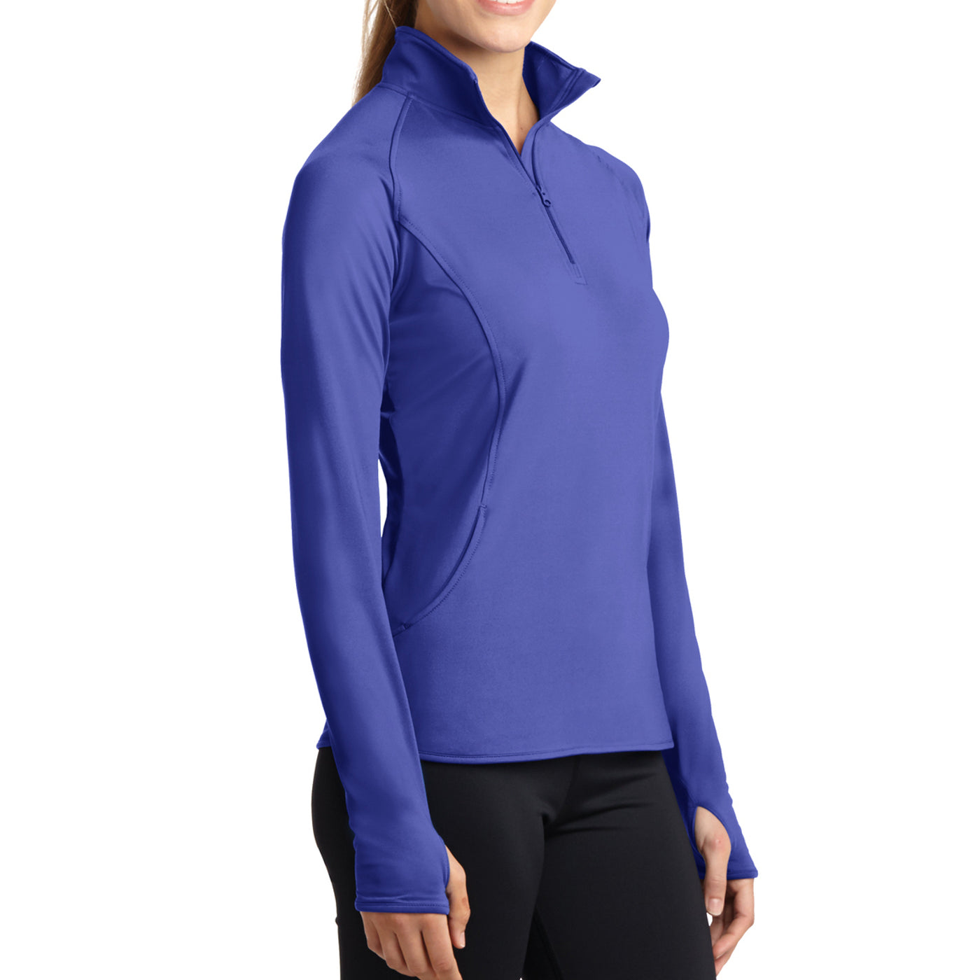 Women's Sport Wick Stretch 1/2 Zip Pullover - Iris Purple - Side