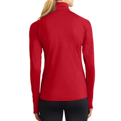 Women's Sport Wick Stretch 1/2 Zip Pullover - True Red - Back