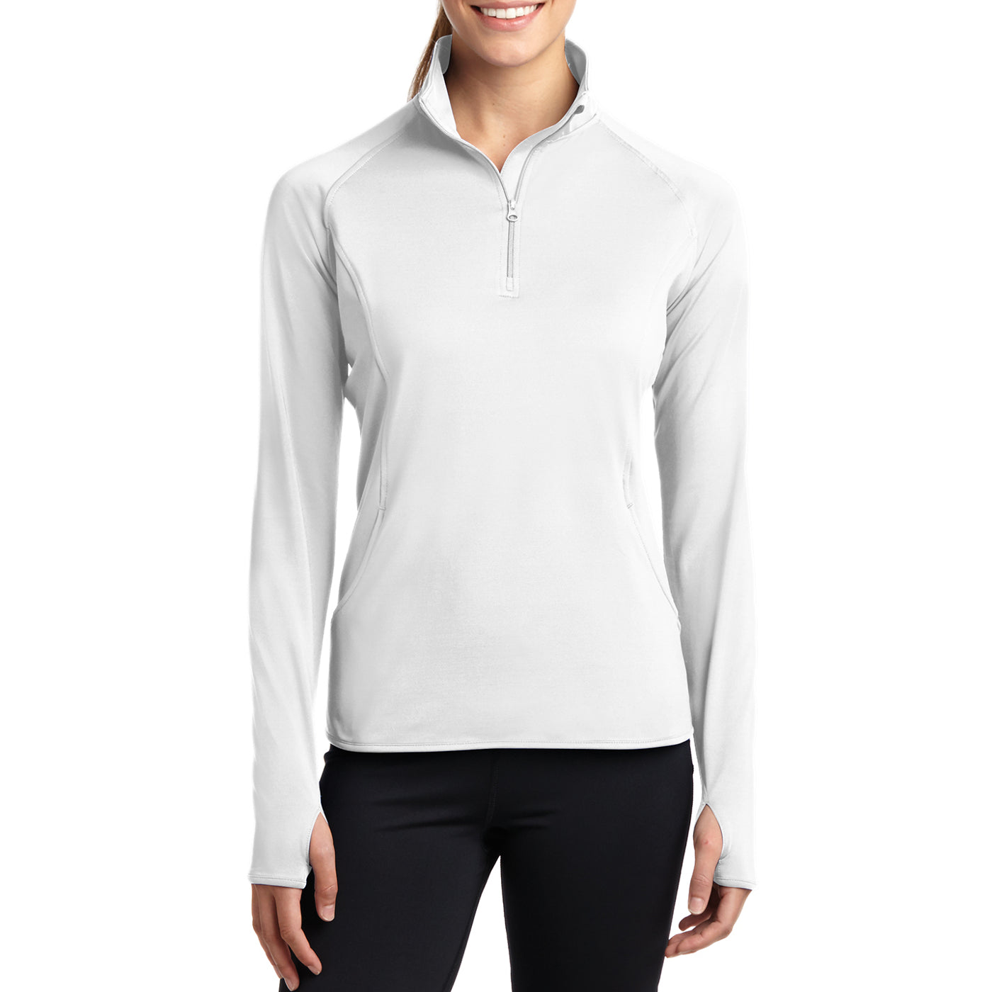 Women's Sport Wick Stretch 1/2 Zip Pullover - White - Front