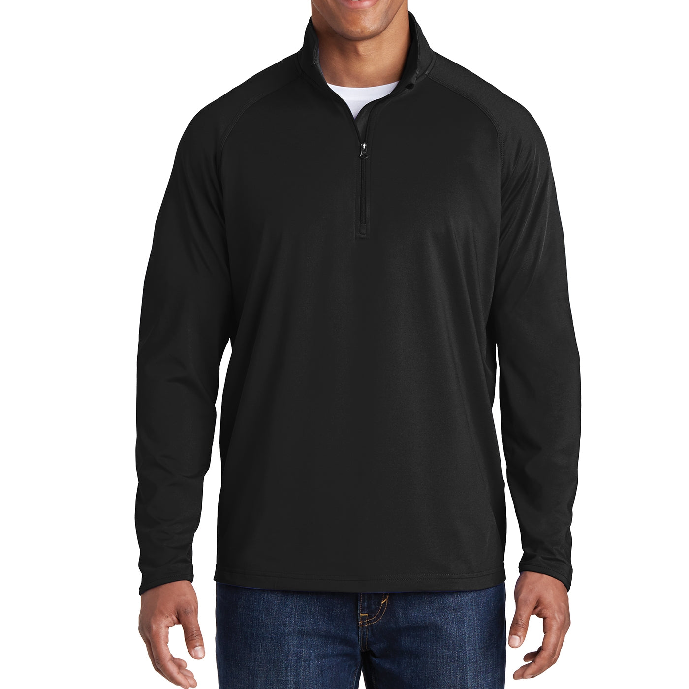 Men's Stretch 1/2 Zip Pullover - Black