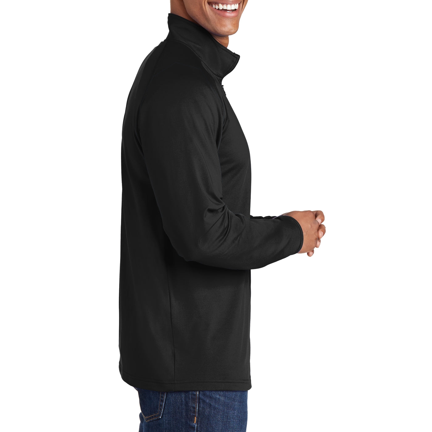 Men's Stretch 1/2 Zip Pullover - Black