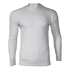 Men's Fitness Workout Base Layer Compression Shirt Long Sleeve - White