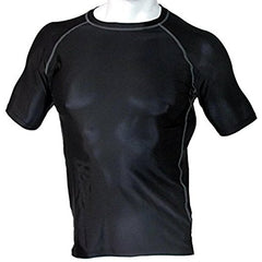 Men's Fitness Workout Base Layer Compression Shirt - Black