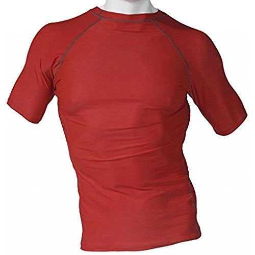 Men's Fitness Workout Base Layer Compression Shirt - Red