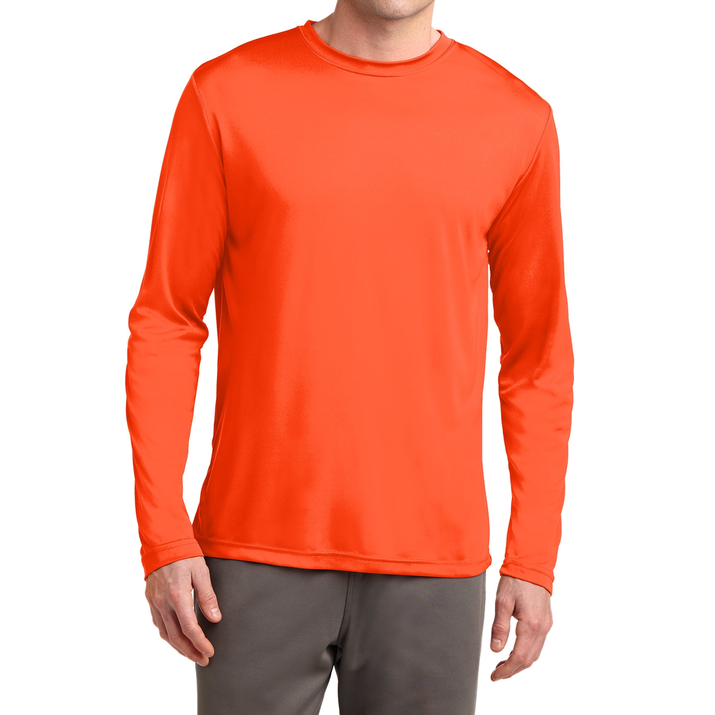 Men's Long Sleeve PosiCharge Competitor Tee - Neon Orange