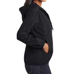 Women's Hooded Essential Jacket - Black - Side