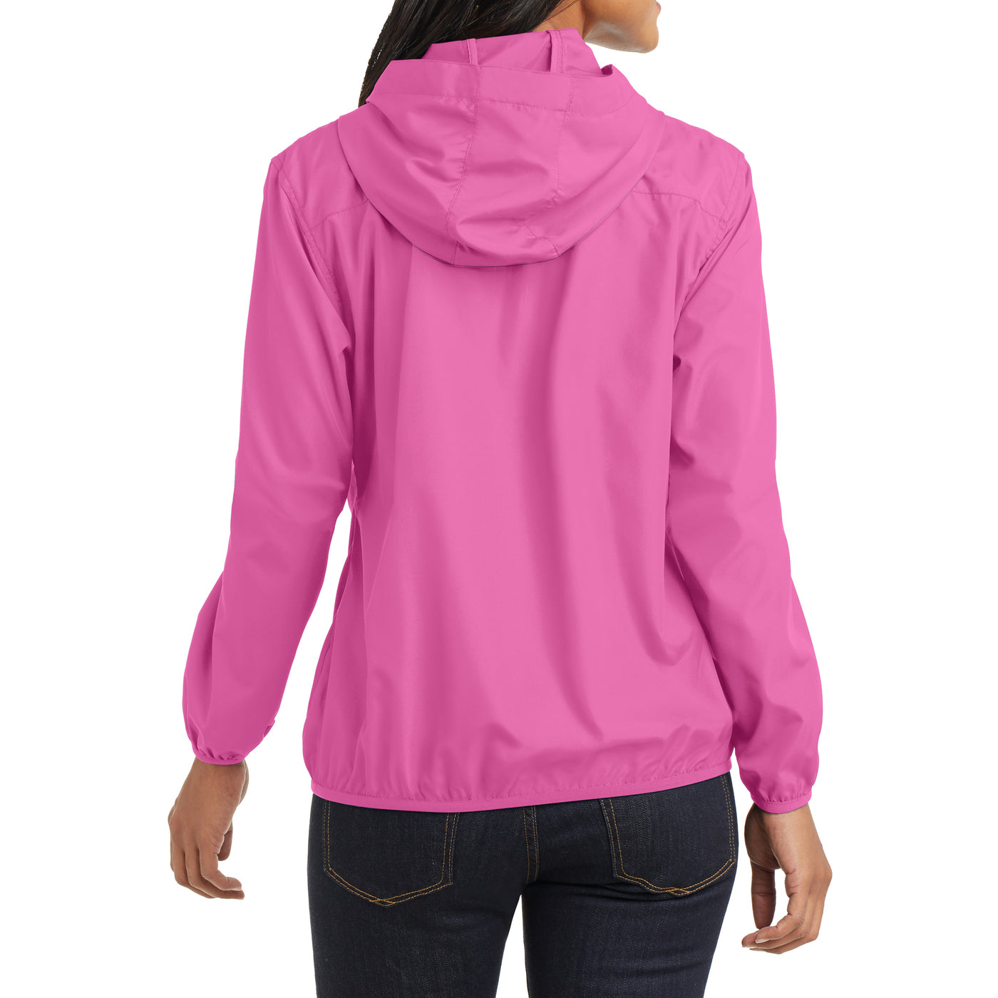 Women's Hooded Essential Jacket - Charity Pink - Back