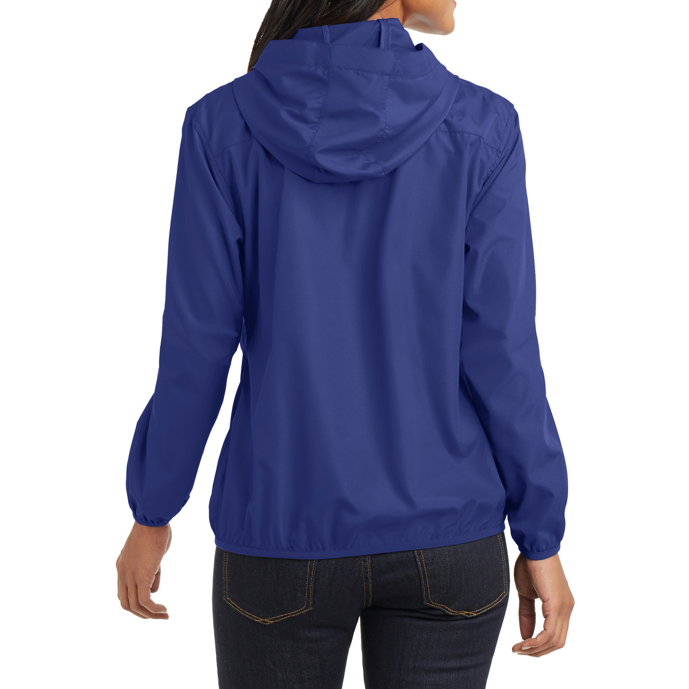 Women's Hooded Essential Jacket - Mediterranean Blue - Back