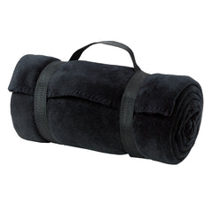 Value Fleece Blanket with Strap - Black