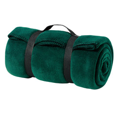Value Fleece Blanket with Strap   Dark Green