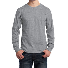 Men's Long Sleeve Core Cotton Tee - Athletic Heather - Front